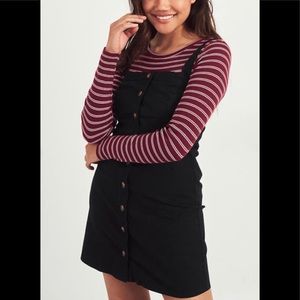Brand NWOT Hollister Black Button-Front Dress